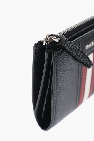 Textured Leather TUNNER Wallet with Bally Stripe Detail