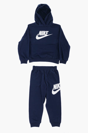 Hoodie and Joggers Set in Solid Color with Printed Logo