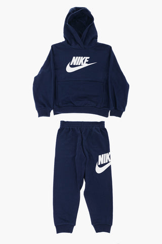 Hoodie and Joggers Set in Solid Color with Printed Logo