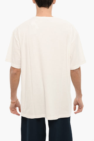 T-Shirt Girocollo in Tinta Unita con Logo Tono su Tono