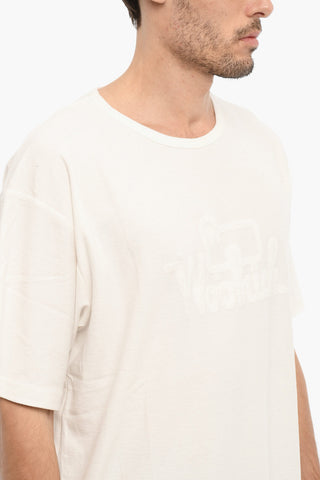 Solid Color Crew-Neck T-Shirt with Tone-on-Tone Logo