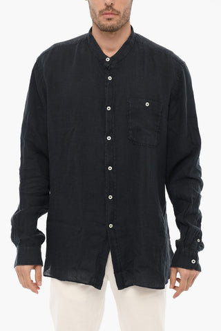 Mandarin Collar Linen Shirt