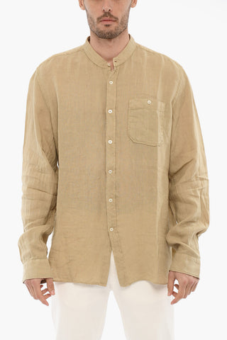 Mandarin Collar Linen Shirt
