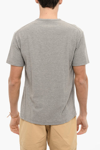 Solid Color Crew-Neck T-Shirt with Tone-on-Tone Logo