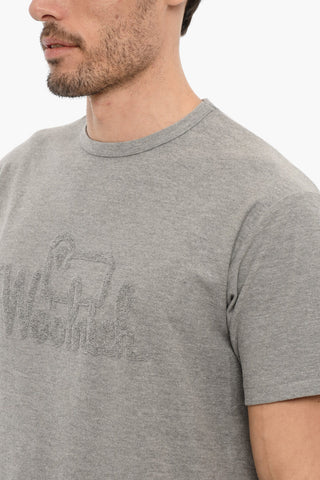 Solid Color Crew-Neck T-Shirt with Tone-on-Tone Logo
