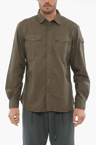 Rip-Stop Checked Shirt with Double Breast Pocket