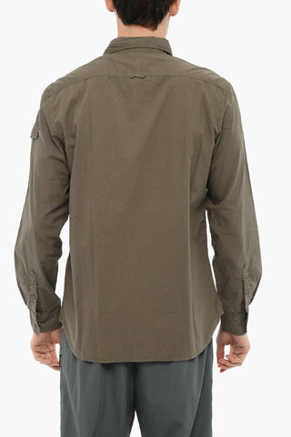 Rip-Stop Checked Shirt with Double Breast Pocket