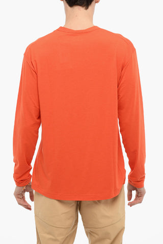 T-Shirt Girocollo a Manica Lunga con Taschino