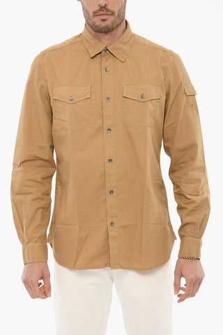 Rip-Stop Checked Shirt with Double Breast Pocket