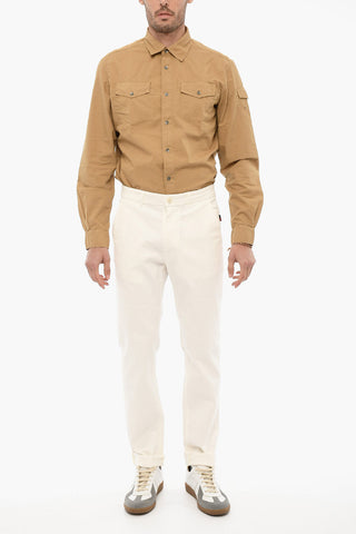 Pantaloni Chino in Twill di Cotone con Passanti