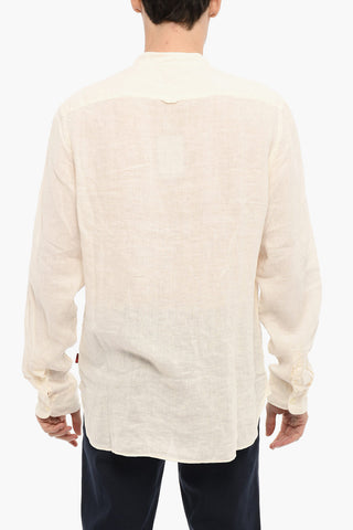 Camicia in Lino con Collo alla Coreana