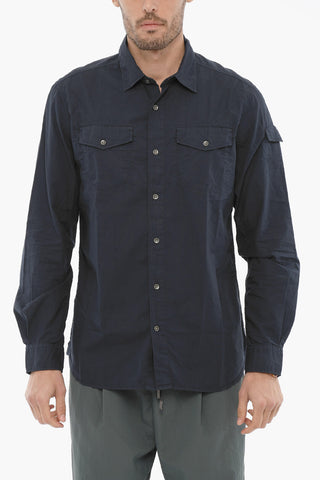 Rip-Stop Checked Shirt with Double Breast Pocket
