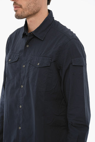 Rip-Stop Checked Shirt with Double Breast Pocket