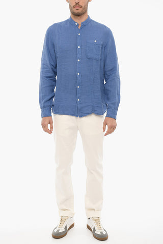 Mandarin Collar Linen Shirt