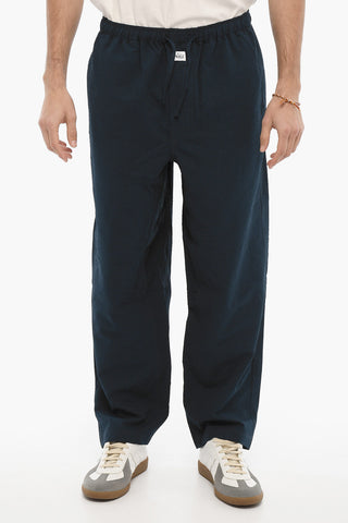 Micro-Checked Pyjama Pants with Elastic Waistband