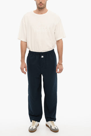 Micro-Checked Pyjama Pants with Elastic Waistband