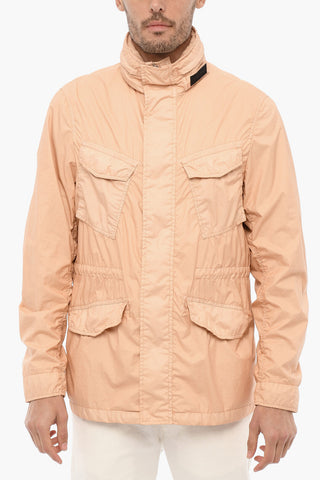 Giubbotto Utility in Nylon con Cappuccio Estraibile