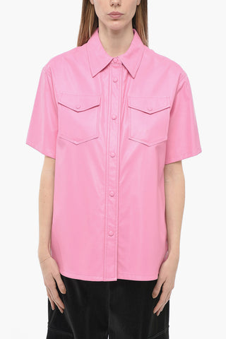 Vegan Leather NOREA Shirt with Double Chest Pocket