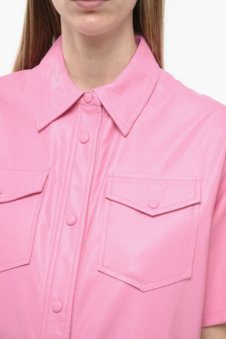 Vegan Leather NOREA Shirt with Double Chest Pocket