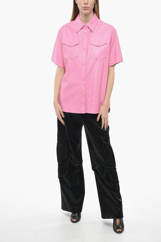 Vegan Leather NOREA Shirt with Double Chest Pocket