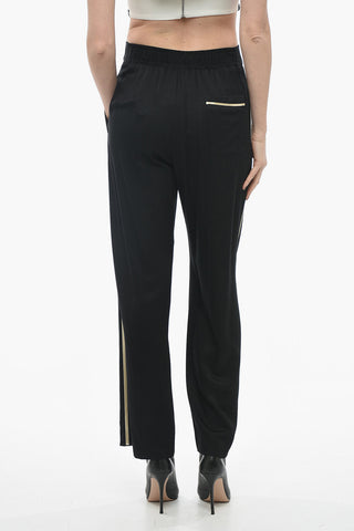 Wide Leg Pants with Side Contrasting Bands