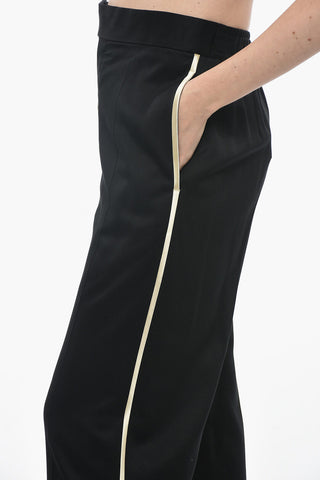 Wide Leg Pants with Side Contrasting Bands