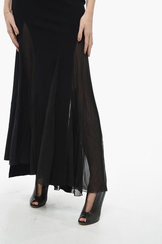 Open Back Dress with Viscose Pleated Skirt