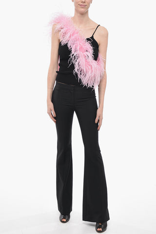 Pleated Boot-cut Pants