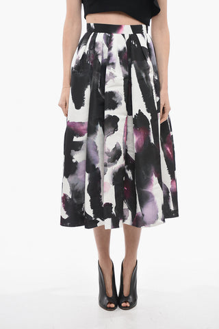 Watercolor Printed Circle Skirt