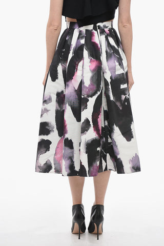 Watercolor Printed Circle Skirt