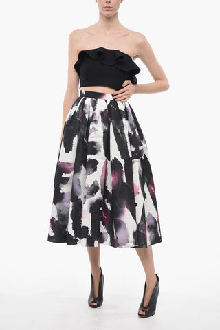 Watercolor Printed Circle Skirt