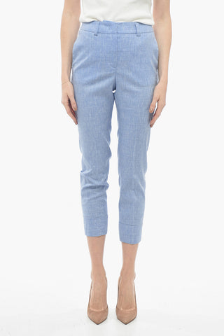 Flax Blend Chinos Pants with Cuffs