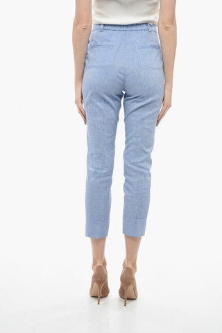 Flax Blend Chinos Pants with Cuffs