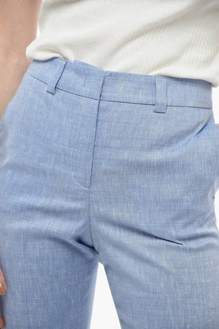 Flax Blend Chinos Pants with Cuffs