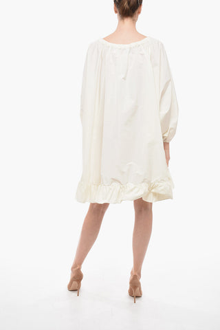 Chemisier in Organza con Maniche a Sbuffo
