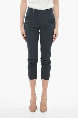 Cotton Blend Chinos Pants with Belt Loops