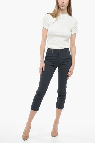 Cotton Blend Chinos Pants with Belt Loops