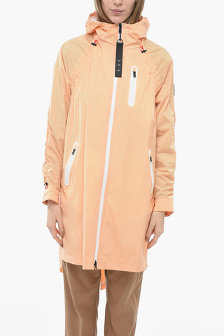 Nylon Hooded Parka Jacket with Logoed Pull Tab