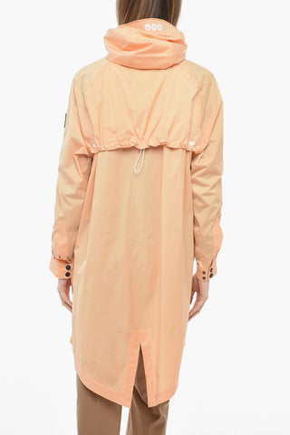 Nylon Hooded Parka Jacket with Logoed Pull Tab