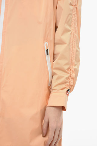 Nylon Hooded Parka Jacket with Logoed Pull Tab