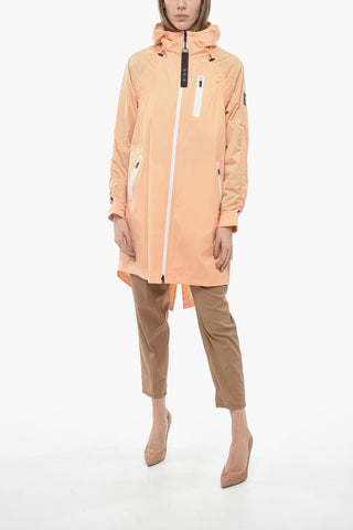 Nylon Hooded Parka Jacket with Logoed Pull Tab