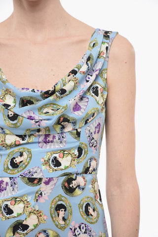 Graphic Print Silk Midi Dress