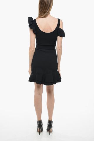 Knitted Mini Dress with Ruffles
