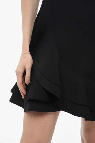Knitted Mini Dress with Ruffles