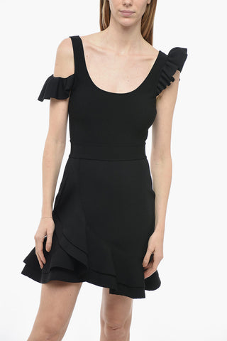 Knitted Mini Dress with Ruffles