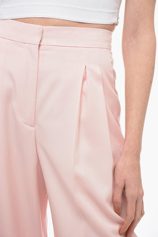 Wool Wide-leg Pants with Pleats
