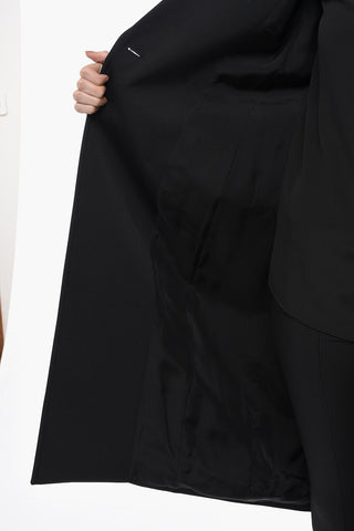Wool Double-breasted Coat with Flap Pockets