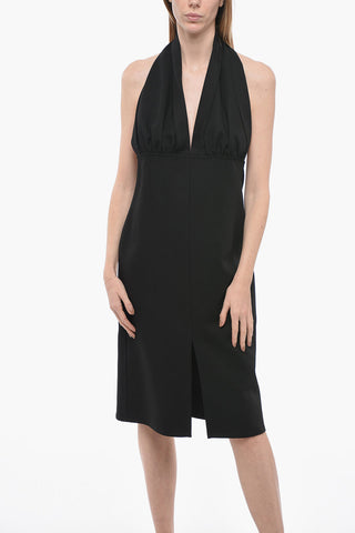 Draped Long Dress with Denuded Shoulders