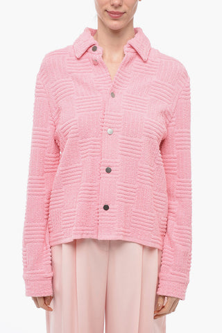 Giacca in Spugna Jacquard con Colletto