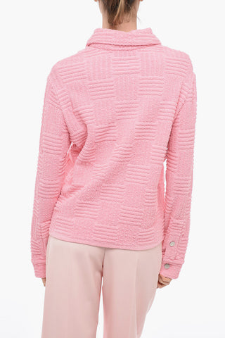 Giacca in Spugna Jacquard con Colletto